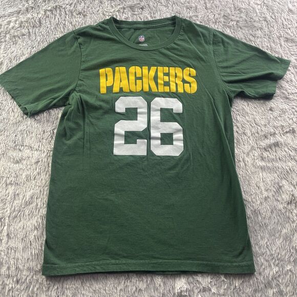 Green Bay Packers Shirt Youth Large Green Yellow White Darnell Savage Jr NFL - Picture 2 of 8